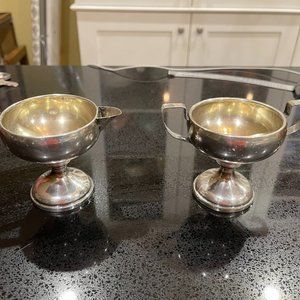 Vintage New Mexico Arts and Crafts Nickel Silver Sugar and Creamer